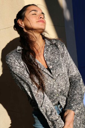 Chemisier à motifs noir et blanc - Hina