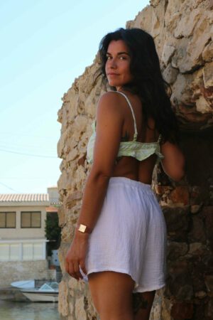 Short en gaze de coton blanc - Etini