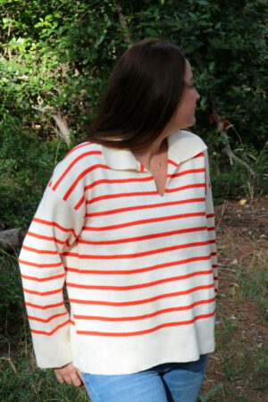 Pull marinière orange - Toretore