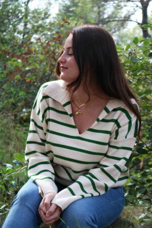 Pull marinière vert - Toretore