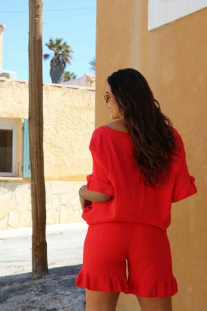 Set gaze de coton rouge - Poema