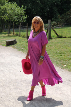 Robe longue fluide rose - Arava