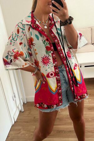 Chemise colorée à motifs rose - Nuihau