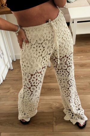 Pantalon en crochet beige - Moetu