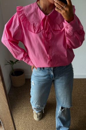 Blouse col Claudine rose - Tupuna