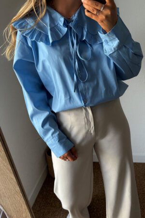 Blouse col Claudine bleu - Tupuna