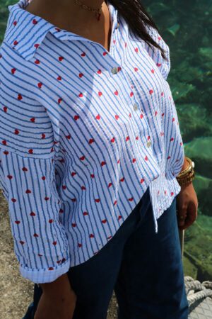 Chemise gaze de coton coeurs - Matie
