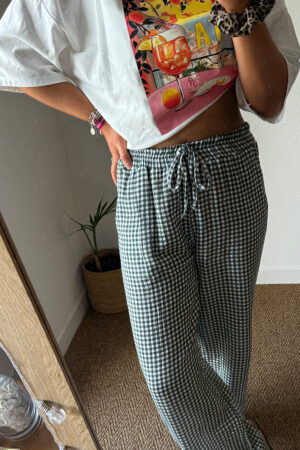 Pantalon à carreaux vert - Turu