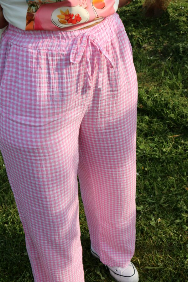 Pantalon à carreaux rose - Turu