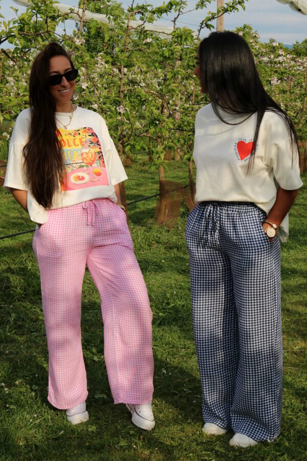 Pantalon à carreaux rose - Turu