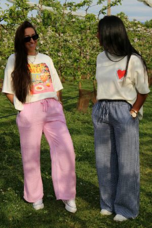 Pantalon à carreaux rose - Turu
