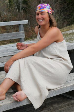 Robe légère en gaze de coton beige - Noanoa