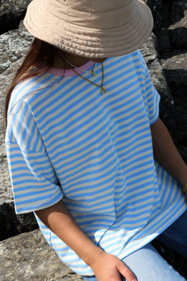T-shirt à rayures bleu et blanc - Noa