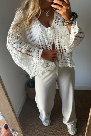 Gilet en crochet blanc - Ariani