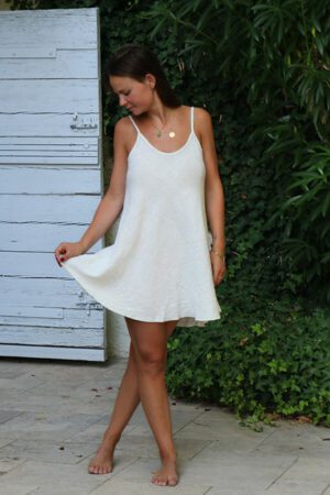 Robe courte en lin beige - Ono