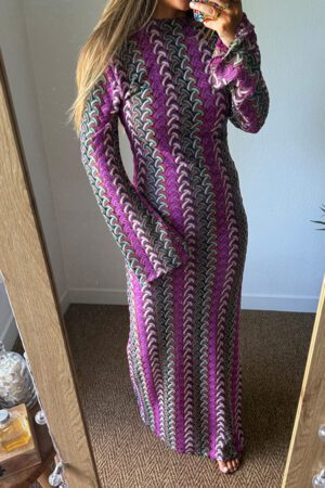 Robe longue en crochet colorée - Ataata