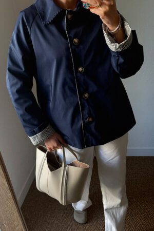 Veste "trench" court bleu marine - Fetia