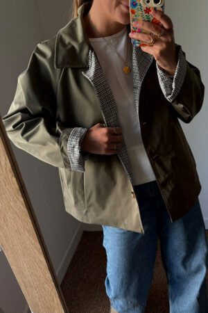 Veste "trench" court kaki - Fetia