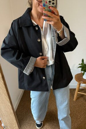 Veste "trench" court noire - Fetia