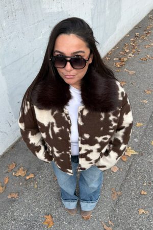 Manteau marron et blanc - Peho