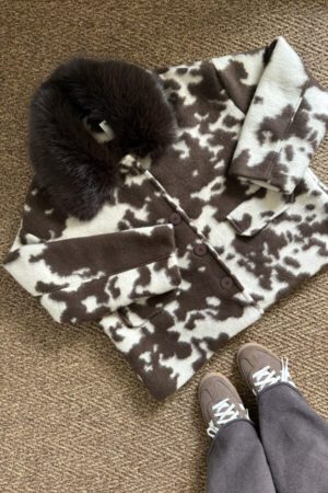 Manteau marron et blanc - Peho