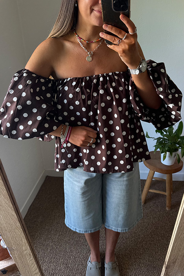 Top à pois bardot - Poti